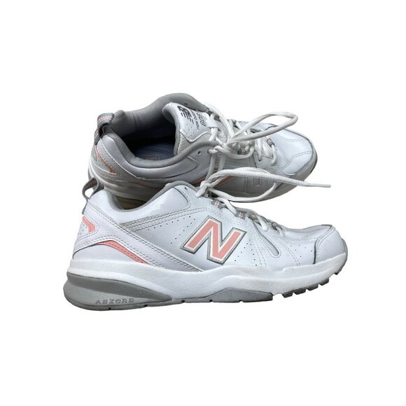 New Balance Women's 608 V5 Casual Comfort Cross Trainer White/Pink Size 9 D Wide - Picture 1 of 10